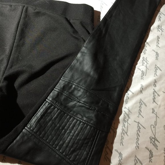 Faux Leather Black Pants (front) Petite - Picture 4 of 14